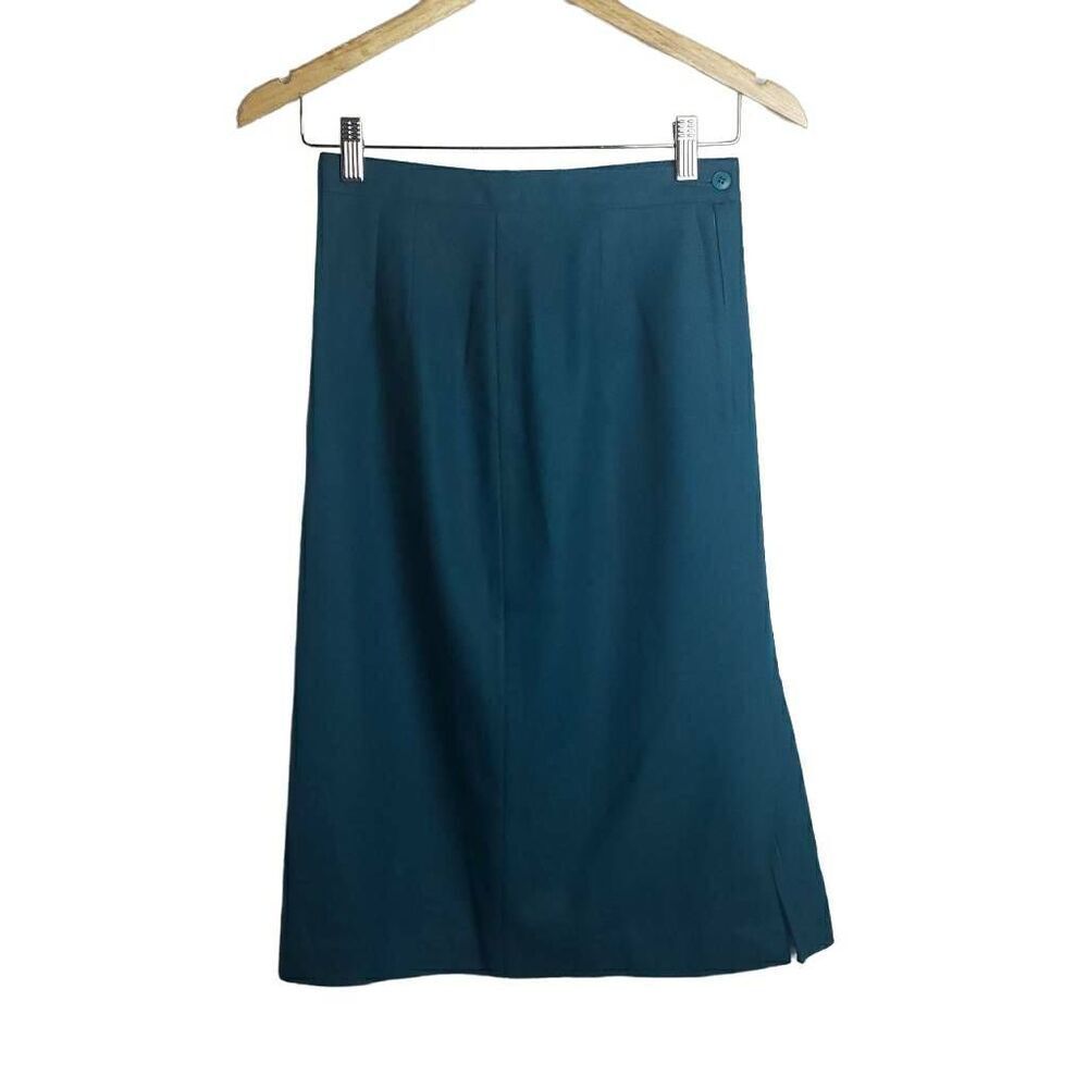 Vintage Metro New‎ York Teal Wool Skirt Size 8